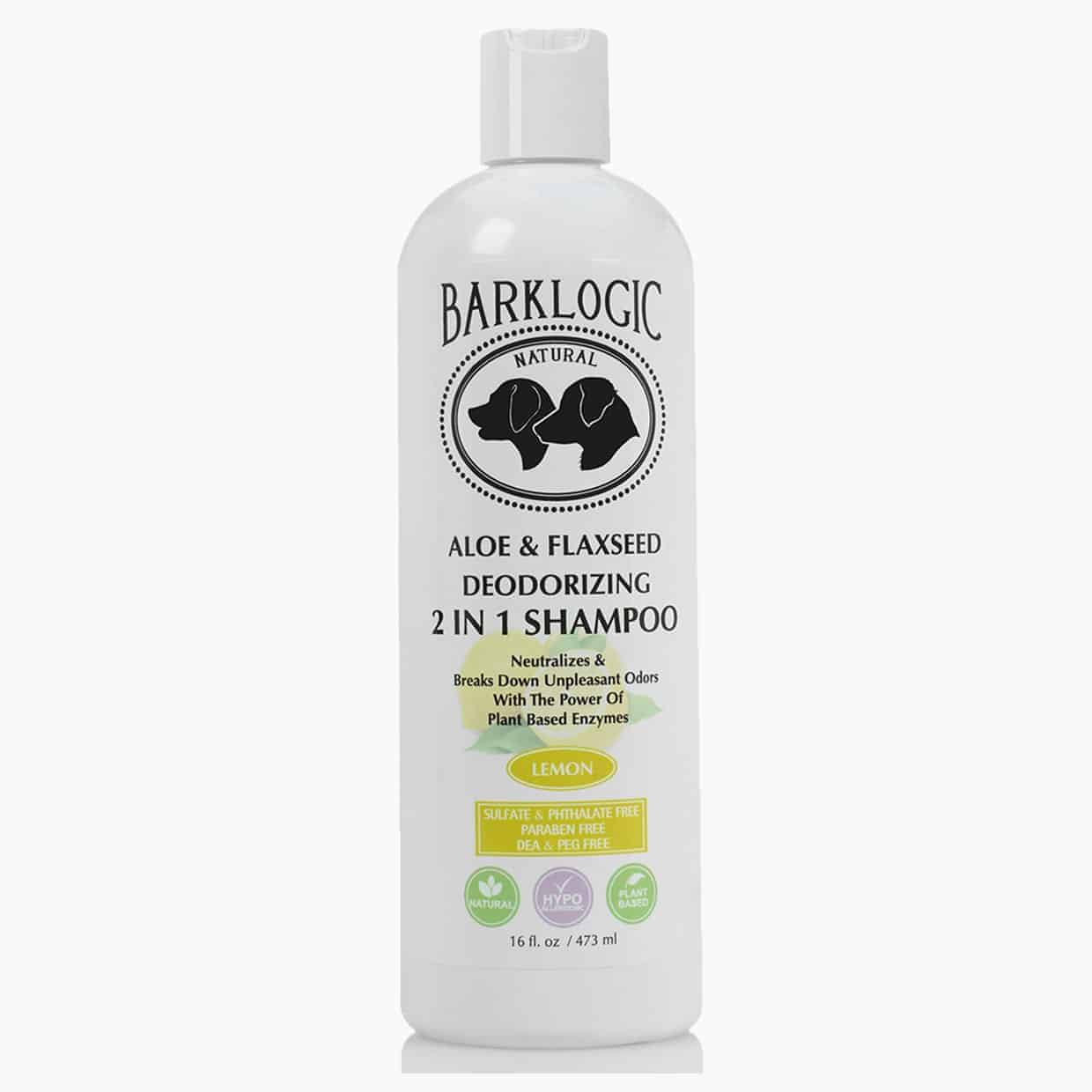 BarkLogic Aloe & Flaxseed Deodorizing 2 In 1 Shampoo Lemon