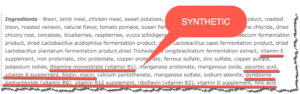 Food Label With Synthetic Vitamins DNM